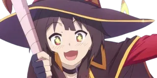 😍 f3bcf0a4 Megumin Konosuba 애니, 코노스바, 메구밍, 마녀, 마법, 귀여운 telegram sticker