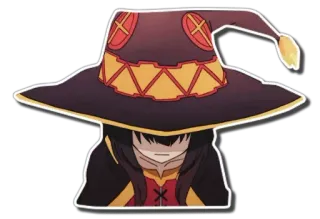 😔 f5a2f5be Megumin Konosuba 애니메이션, 코노스바, 메구밍, 마법사, 마법사, 모자, 폭렬 마법 telegram sticker