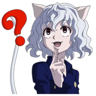 ❓ 0b56019d Neferpitou Hunter x Hunter Anime, Pergunta, Gato, Personagem, Hunter x Hunter, Neferpitou telegram sticker