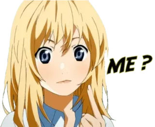 😳 761b4e2e ME? anime, garota, pergunta, confusa, eu, adesivo telegram sticker