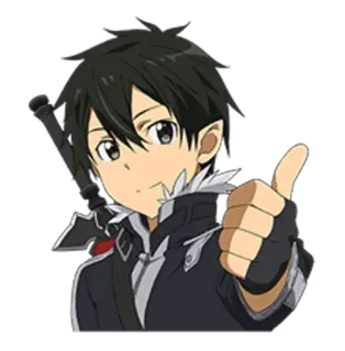 👍 c66dc9c2 Kirito Sword Art Online Anime, Kirito, Sword Art Online, Joinha, Mangá, Personagem, Arte telegram sticker