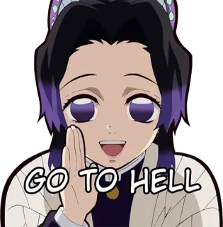 🙂 e476852f Shinobu Kocho Demon Slayer GO TO HELL Demon Slayer, Anime, Vá para o inferno, Shinobu Kocho, Sticker, Ofensivo, Insulto telegram sticker