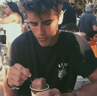 🍧 0b3fdc68 K.F.I.C eating, ice cream, portrait, young man, casual telegram sticker