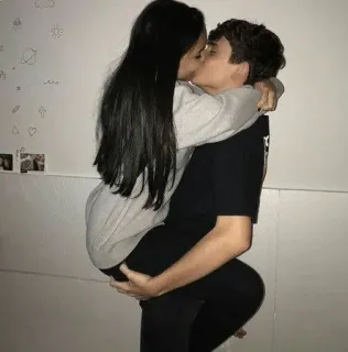 😘 3071dd50 kissing, couple, romance, love, relationship, affection telegram sticker