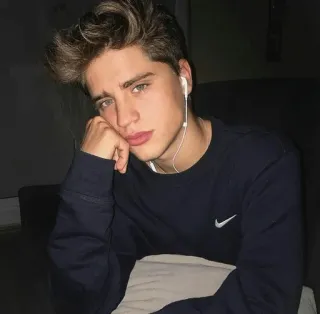 🤔 8eae13f8 person, man, portrait, teen, earphones, sweater, male telegram sticker