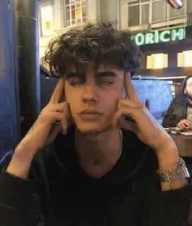 💆‍♂ d49108bf teenager, portrait, young man, model, curly hair telegram sticker