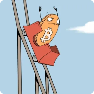 📉 2b55475d Bitcoin, Kryptowährung, Aktienmarkt, Investment, Achterbahn, Finanzrisiko telegram sticker
