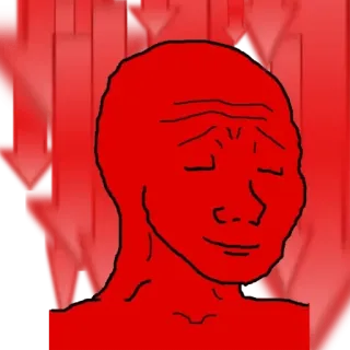 🌹 391ad88c wojak, meme, traurig, rot, gefühle telegram sticker