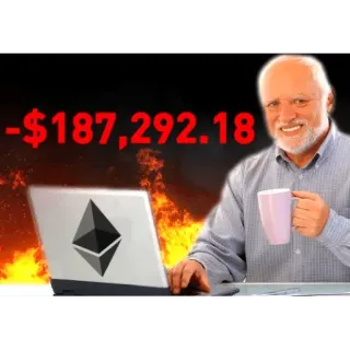 📉 5131af91 Hide the Pain Harold -$187,292.18 Krypto, Verlust, Meme, Börse, Ethereum telegram sticker