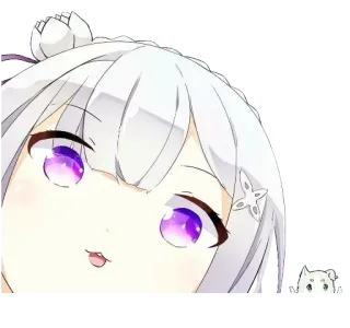 👋 659ae82e Emilia Re:Zero อนิเมะ, การ์ตูน, น่ารัก, เอมิเลีย, Re:Zero, สติกเกอร์ telegram sticker