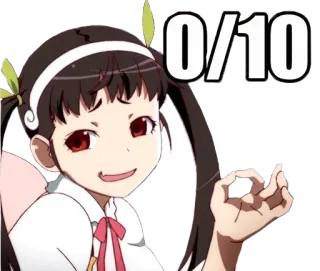 😏 385baa93 0/10 anime, ragazza, punteggio, ok, disapprovazione telegram sticker