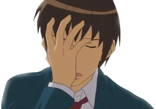 😑 b6419090 Anime, Facepalm, Frustrazione, Rimorso, Delusione, Tristezza, Emozione telegram sticker