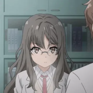 📟 3875ee92 Anime, Garota, Óculos, Uniforme escolar, Fofa telegram sticker