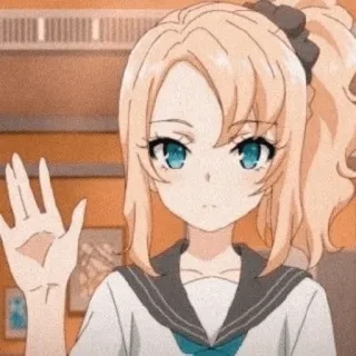 🎐 4438e164 anime, garota, acenando, fofa, desenho animado telegram sticker