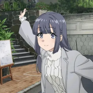 👈 6578628d anime, garota, acenando, Mai Sakurajima, Bunny Girl Senpai telegram sticker