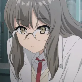 📟 82ffacb6 Mai Sakurajima Rascal Does Not Dream of Bunny Girl Senpai Anime, Bunny Girl, Óculos, Garota, Uniforme escolar telegram sticker