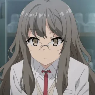 📟 8d17df02 Futaba Rio Rascal Does Not Dream of Bunny Girl Senpai Anime, Menina, Óculos, Bonita, Cientista telegram sticker