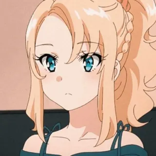 🎐 ad56746b Anime, garota, fofa, loira, retrato telegram sticker