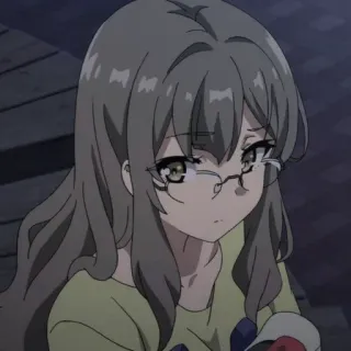 🧪 b9ac922c Anime, Garota, Óculos, Morena, Triste telegram sticker