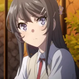 🐇 d10922ab Mai Sakurajima Rascal Does Not Dream of Bunny Girl Senpai Anime, Bunny Girl, Uniforme escolar, Personagem, Fofo telegram sticker