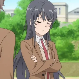 🐇 d1a15b70 anime, garota, brava, morena, uniforme telegram sticker