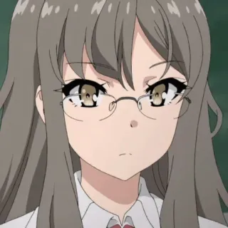 🧪 f471f0c1 anime, garota, óculos, cabelo castanho telegram sticker