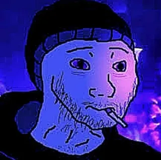 🚬 94dd160e wojak, doomer, sigaret, meme, verdrietig, depressief telegram sticker