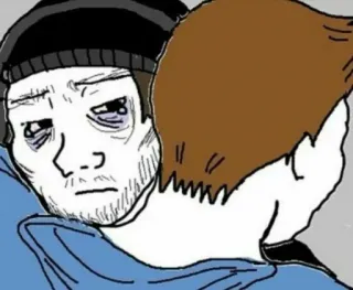 🫂 9b6756d7 verdrietig, huilen, emoties, depressie, cartoon, meme telegram sticker