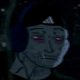 ☹️ 9bd21dbf Meme, Doomer, Verdrietig, Muziek, Koptelefoon, Depressief telegram sticker