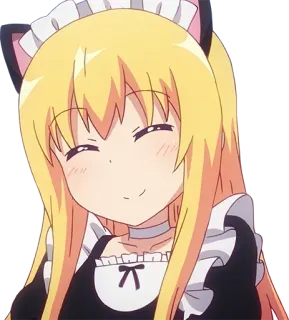 😊 461200eb Satania Gabriel DropOut Anime, Gadis, Lucu, Satania, Gabriel Dropout, Telinga kucing telegram sticker