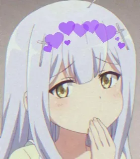 😈 a555616c Raphi Gabriel Dropout Anime, Gadis, Lucu, Malaikat, Hati ungu telegram sticker