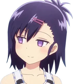 😏 bfd0eafc anime, kartun, gadis, seringai telegram sticker