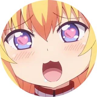 😍 d6b4b1fe gadis anime, mata hati, imut, kartun, stiker, ekspresi, bahagia, konyol telegram sticker