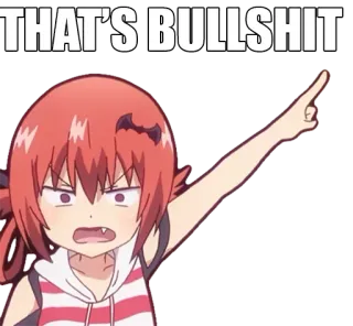 😠 d6d45a85 THAT'S BULLSHIT anime, sumpah serapah, frustrasi, omong kosong, menunjuk telegram sticker