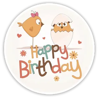 🎉 25904e4f Happy Birthday urodziny, kurczak, jajko, święto, życzenia telegram sticker