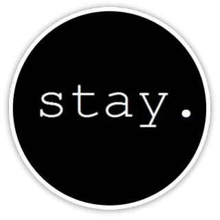 👫 68b9e78f stay. zostań, czarny, biały, minimalistyczny, koło telegram sticker