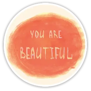 👸 6d77d6f8 YOU ARE BEAUTIFUL piękny/a, pozytywny/a, miłość własna, zachęta, inspirujący/a telegram sticker
