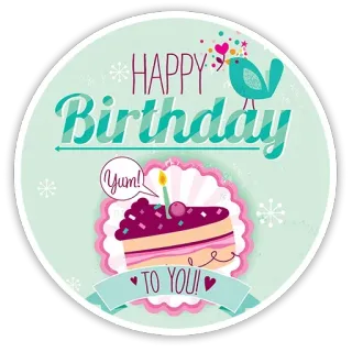 🎉 994eb893 HAPPY Birthday TO YOU! urodziny, ciasto, świętowanie, powitanie, kartka telegram sticker