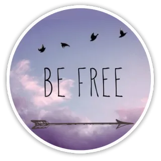 🐦 cd4ff1b9 BE FREE ptaki, strzała, niebo, chmury, wolność telegram sticker