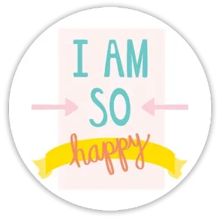 😀 ebf653d3 I AM SO happy szczęśliwy, pozytywny, tekst, świętowanie telegram sticker