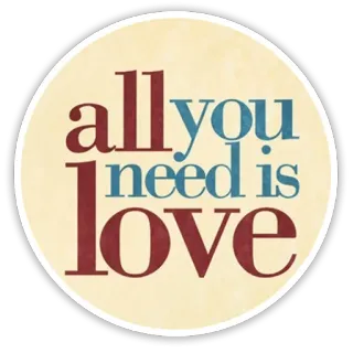 💚 fd3bbc53 all you need is love miłość, serce, romantyzm, pokój, radość telegram sticker