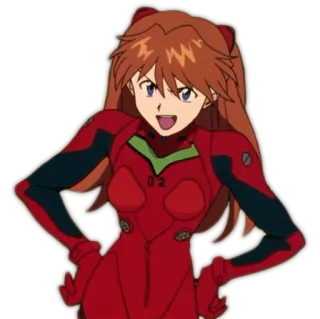 😏 7f7a5c79 Asuka Langley Soryu Neon Genesis Evangelion Anime, Mädchen, Rot, Evangelion, Asuka telegram sticker