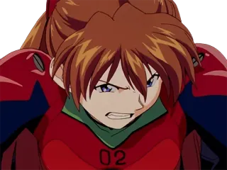 😤 945041e8 Asuka Langley Soryu Neon Genesis Evangelion Anime, Wütend, Charakter, Mecha, Pilot telegram sticker