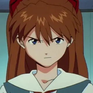 😒 d308ddbb Asuka Langley Soryu Neon Genesis Evangelion Anime, Mädchen, Wütend, Ernst, Eva telegram sticker
