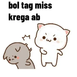 🤨 72f99f06 bol tag miss
krega ab mignon, chat, chien, dessin animé, en colère telegram sticker