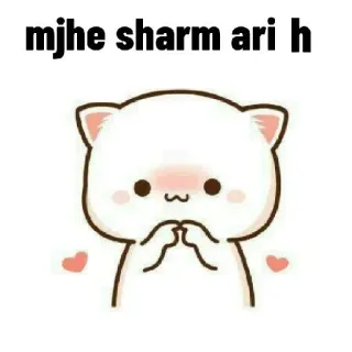 🙈 9baa467f mjhe sharm ari h chat, mignon, kawaii, rougir, gêné, honte telegram sticker