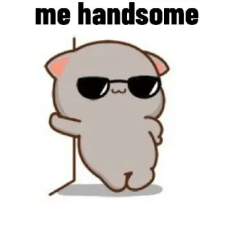 😎 c52f266e me handsome chat, lunettes de soleil, beau, mignon, dessin animé telegram sticker