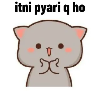 ☺️ f061bdba itni pyari q ho mignon, chat, kawaii, dessin animé telegram sticker
