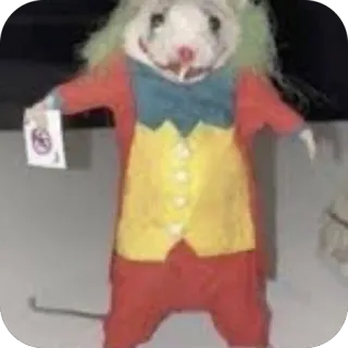 🫥 3470f3b6 Joker Joker, roditore, ratto, costume, clown, divertente whatsapp sticker