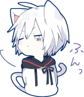 😤 75b14313 ふんっ Katze, Anime, Kawaii, Neko, Chibi whatsapp sticker